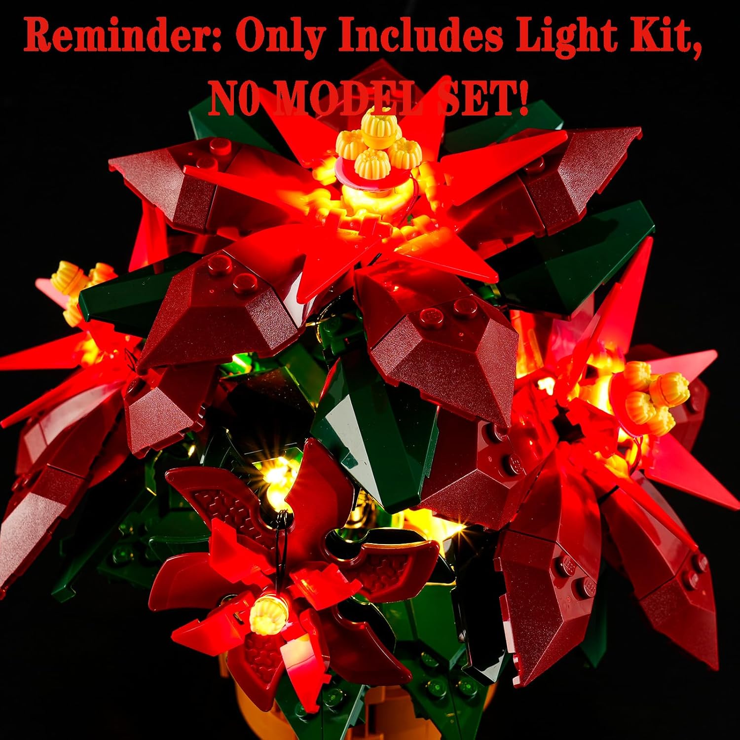 LED Light Set Compatible with Lego 10370 Poinsettia Botanical Collection Building Blocks Model - Model Set NOT Included