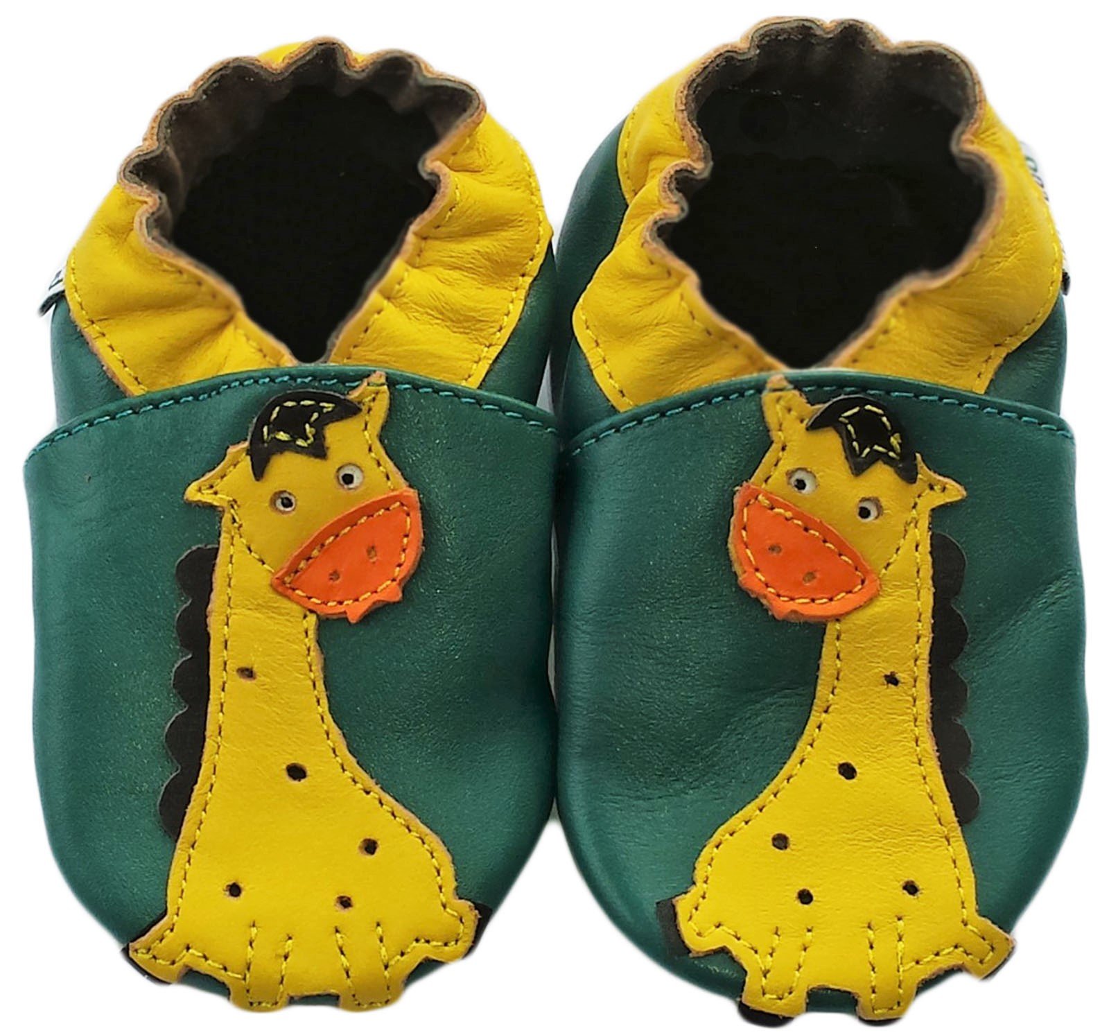 Leather Baby Soft Sole Shoes Boy Girl Infant Children Kid Toddler Crib First Walk Gift Giraffe Green (30-36month, Green)