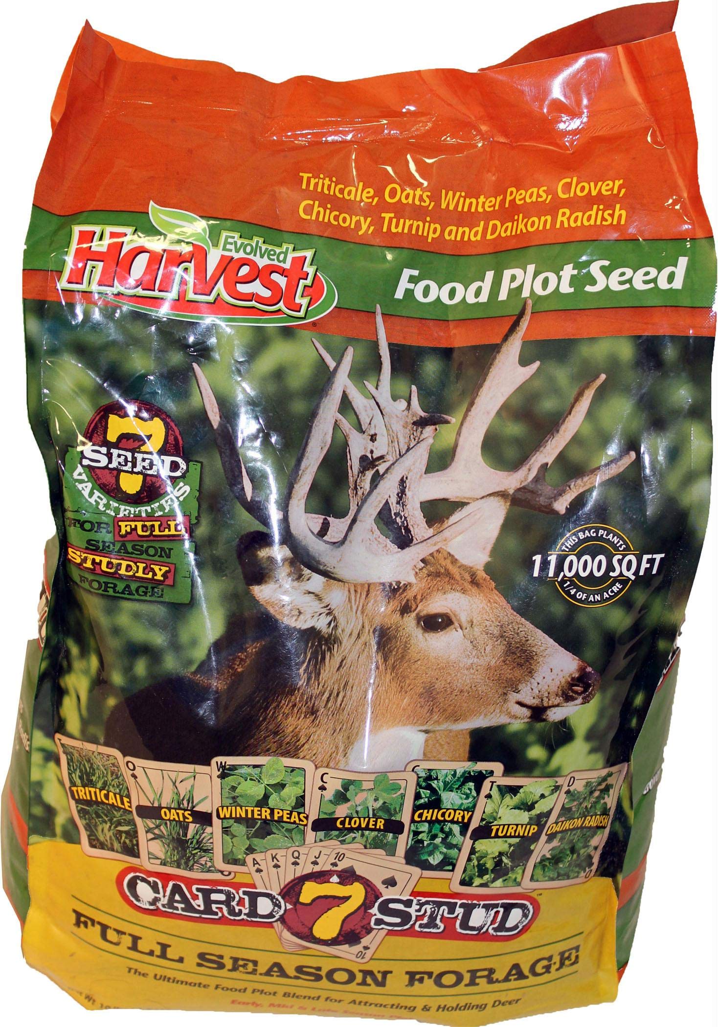 7 Card Stud Adaptive Food Plot Seed - Full Season High-Protein & Minerals Forage for Deer