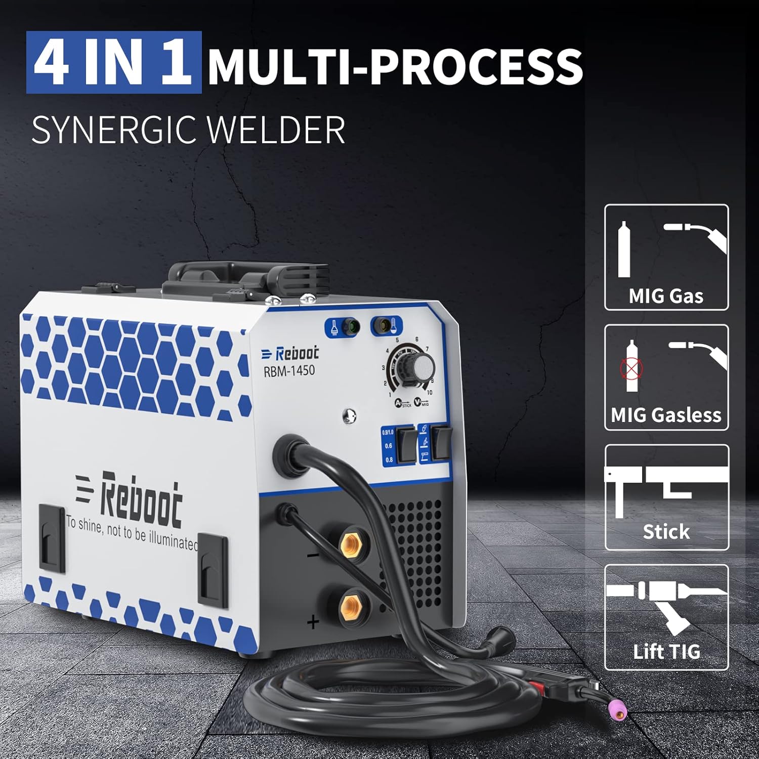 4-in-1 Multi-Process Synergic Welder capabilities