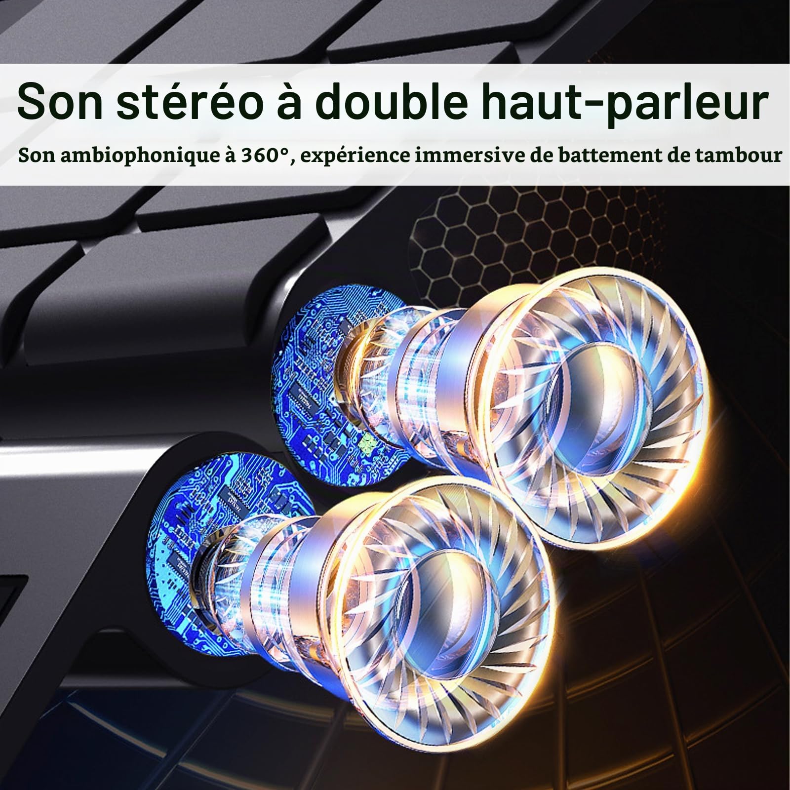 Batterie Électronique, Batterie Enfant Portable avec Haut-Parleur Stéréo Intégr Batterie Instrument de Musique en Silicone à 9 Pads Batterie Electronique Adulte avec Baguettes et Pédales