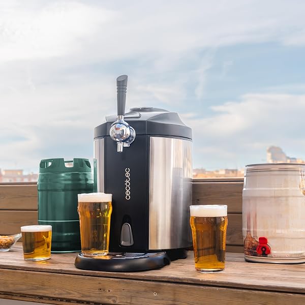 Cecotec Bierdispenser BeerFlow Steel 5000, 65 W, Temperaturbereich von 2 bis 12°C, Universelle Druckfässer 5L, LED-Temperaturanzeige, Tragegriff, Rutschfest","language_tag":"de_DE") - 5