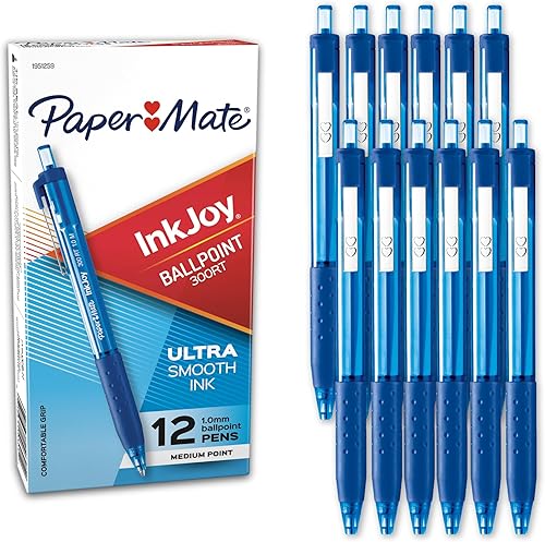 Miniatura 9 de Paper Mate InkJoy 300RT - Bolígrafos retráctiles, punta media, color negro, 12 unidades Negro -,Azul,Rojo,https://www.amazon.com/dp/undefined