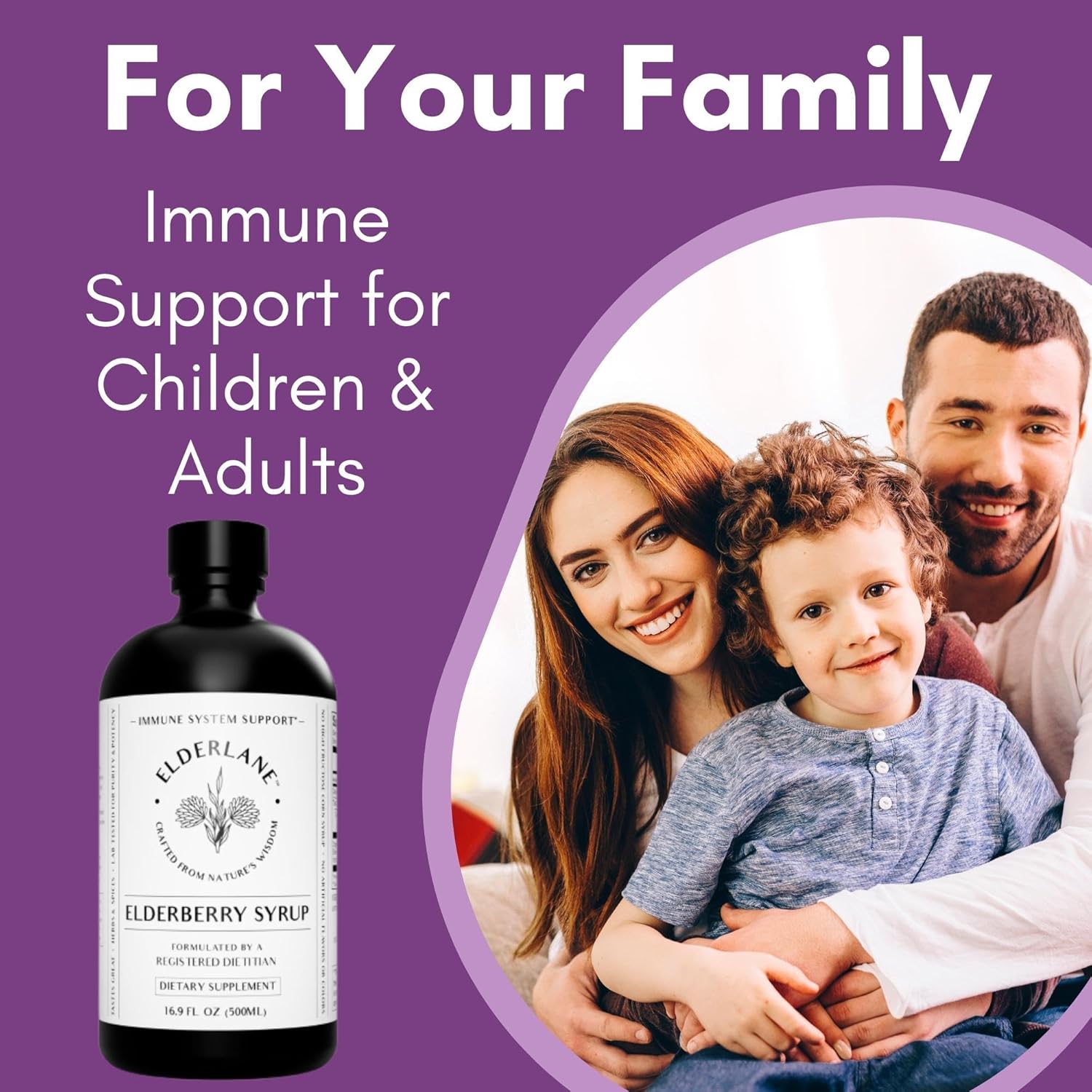 Elderlane Elderberry Syrup Elderberry Shots - Immune Support Supplement for Kids & Adults - Immune Boosters - Natural Immunity Booster - Made with Honey & Elderberries - Gluten-Free - 16.9 Fl Oz - Image 6