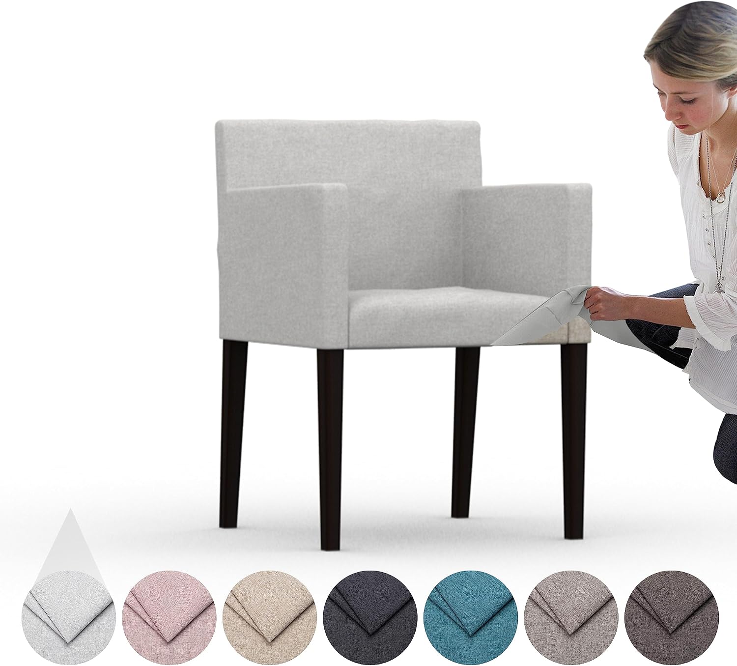 comfortly | Cover for Nils Chair with Armrests, Replacement Slipcover, Heavy Duty 1 pcs Cover, Pets and Stain Proof Durable Nano-Tech Fabric, Easy to Clean & Replace (Cashmere Blends - Flamingo)