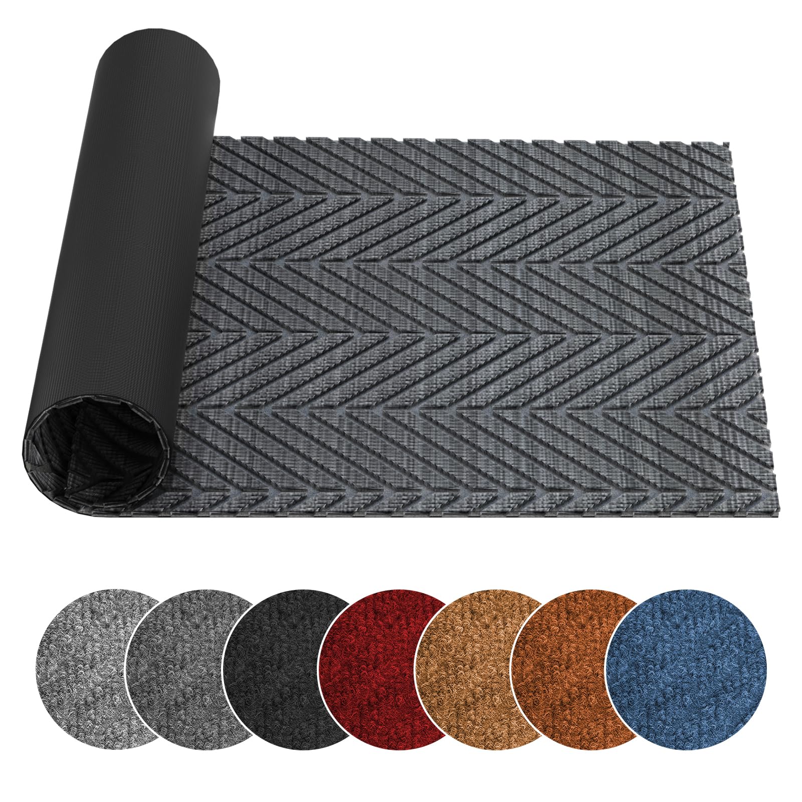 UHOUSEST Door Mat Outdoor & Indoor Washable, Door Mat Non Slip Heavy Duty, Dust Grabbing, Absorb Water