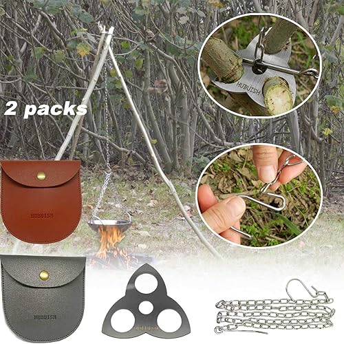 Miniatura 2 de Accesorios para tabla de trípode de camping, convierte las ramas en trípode de fogata para cocinar, equipo de campamento portátil y equipo para