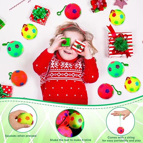 Miniatura 9 de 24 bolas de 2.6 pulgadas con luces LED intermitentes sensoriales intermitentes con punta intermitente, juguetes sensoriales que brillan para la