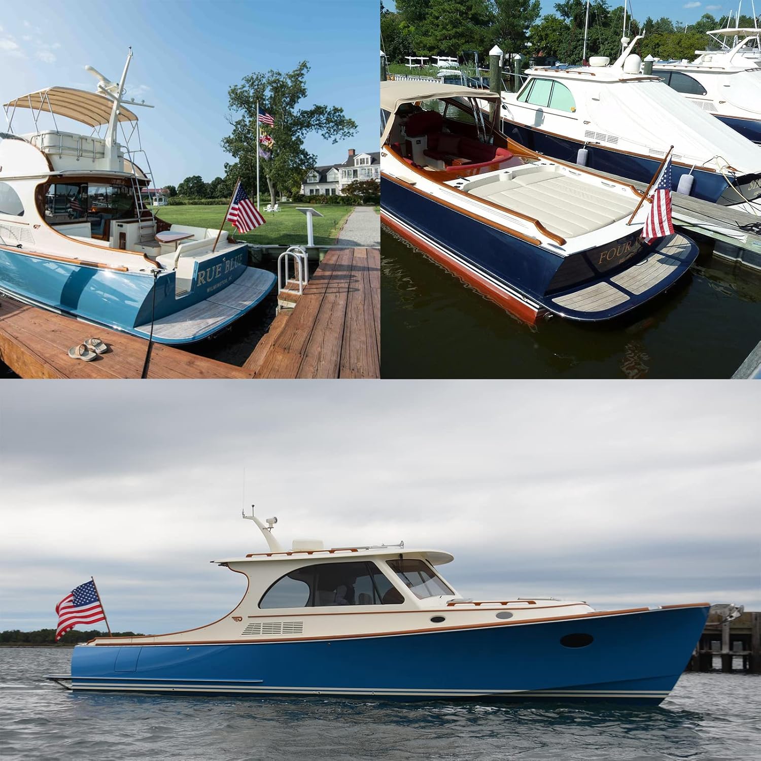 Homissor American Flag 16x24 Boat Small US Flags Outdoor Heavy Duty Embroidered Stars USA 1.3x2Ft Banner Sewn Stripes Indoor with 2 Brass Grommets - Image 6