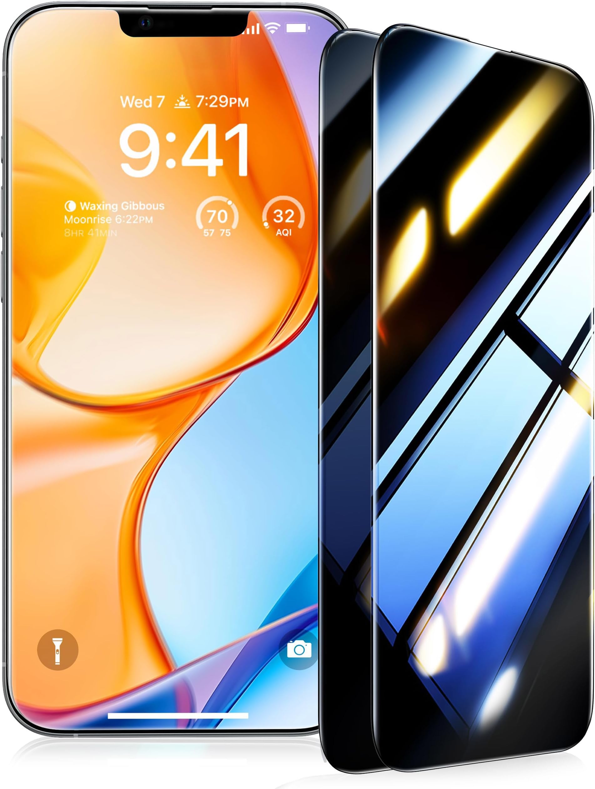 UltraGlass Ultra 9H+ Glass for iPhone 13 Pro Max Privacy Screen Protector [No.1 Military Grade Shatterproof & 100% Anti Spy] Glass Privacy Screen iPhone 13 Pro Max Tempered [Longest Durable],2 Pack