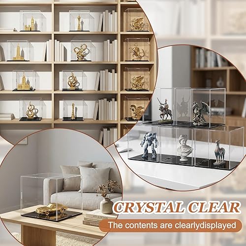 Miniatura 7 de Yungyan 1 vitrina de acrílico transparente autoensamblable, a prueba de polvo, escaparate de protección para figuras coleccionables de figuras de