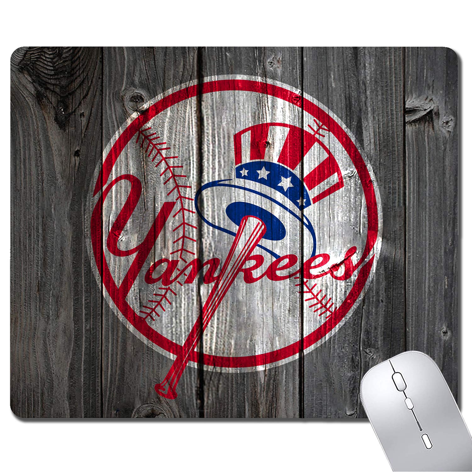 Wood Grain Design Sports Mouse Pad, Non-Slip Rubber Base Gaming Mousepad, Desk Accessories - Mouse Pads for Laptop, Office