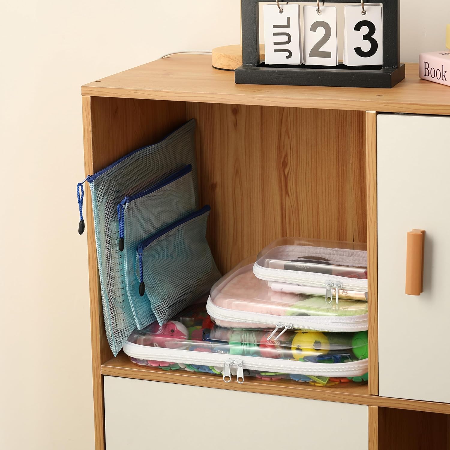 Hard Shell Clear Makeup Bags, Transparent Zipper Pouches, 3 Each, Combo Pack, 6 Pcs Set, Transparent Zippered Pouch, Bliss Bins, Clear Pencil Pouch, Hard Plastic Zipper Bag