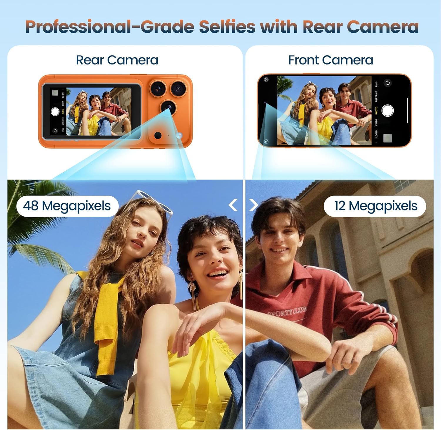 Selfie Monitor Screen for iPhone 17 Series/Android,Magnetic Phone Vlog Selfie Screen with 1800mAh Battery&Bluetooth Remote,4K/1080P Wireless Back Camera Monitor for Live Stream/TikTok （Grey）