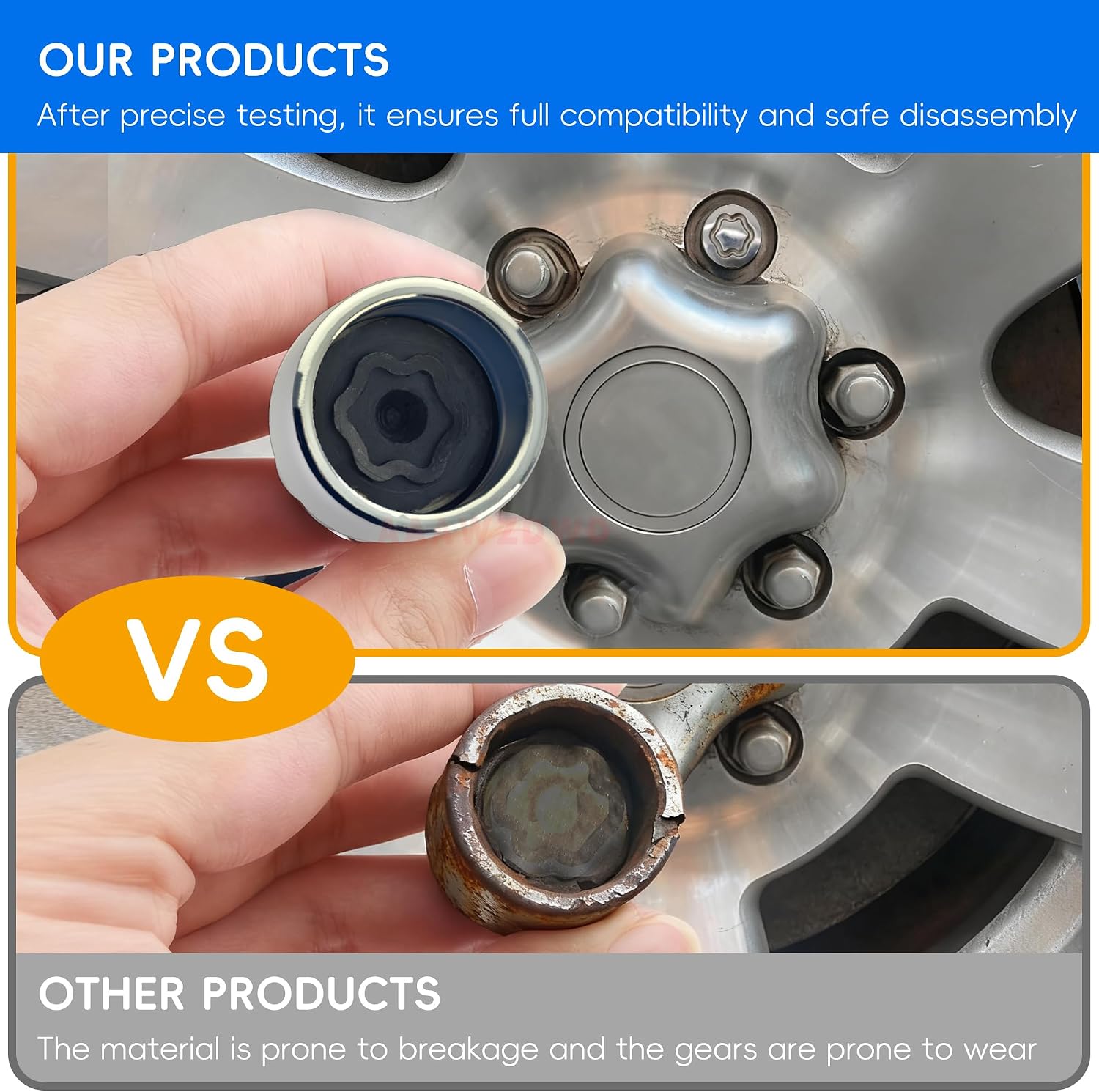 #E for Toyota Wheel Lock Key Compatible Toyota Lexus Tacoma E-Wheel Locking nut Key Removal Tool