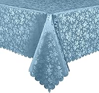 Vista 14 de Smiry Square Table Cloth, Waterproof Heavy Duty Vinyl Tablecloths, Wipeable Washable Table Cover for Kitchen and Dining Room (Baby Blue, 54" X 54")