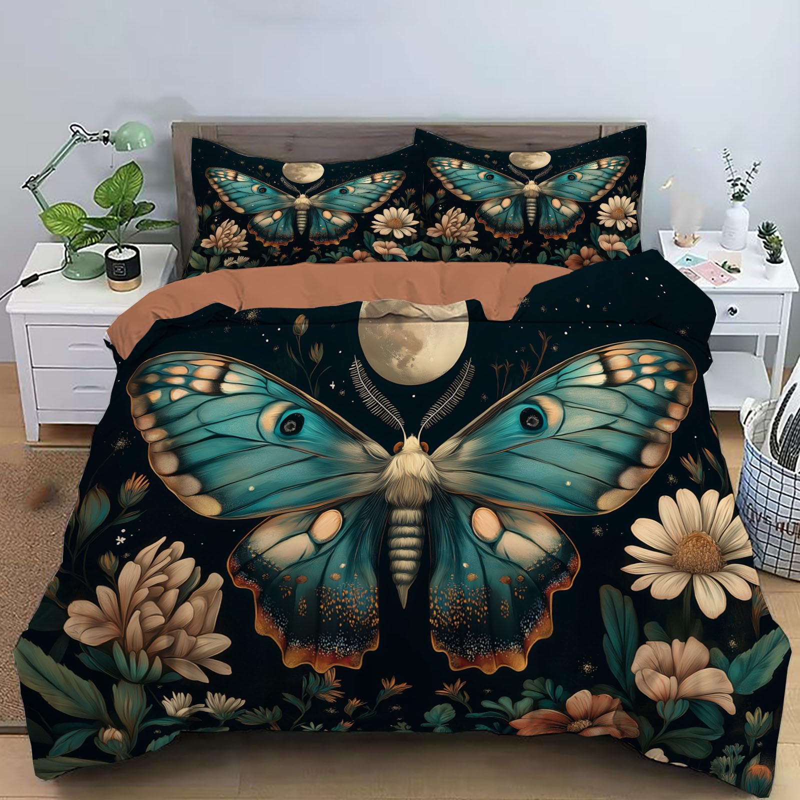 Housse de couette papillon en tissu respirant pour un sommeil doux et tempéré