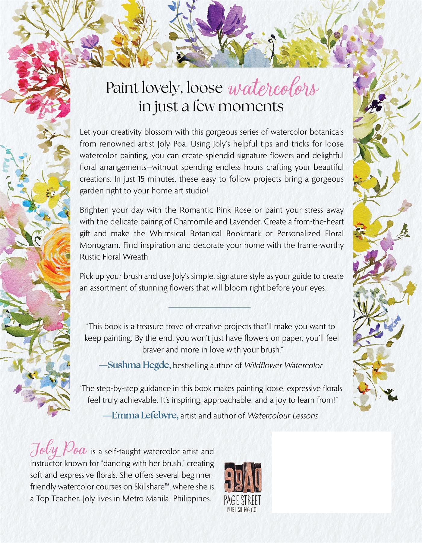 15-Minute Watercolor Florals: Create Exquisite Paintings with 30 Beginner-Friendly Tutorials