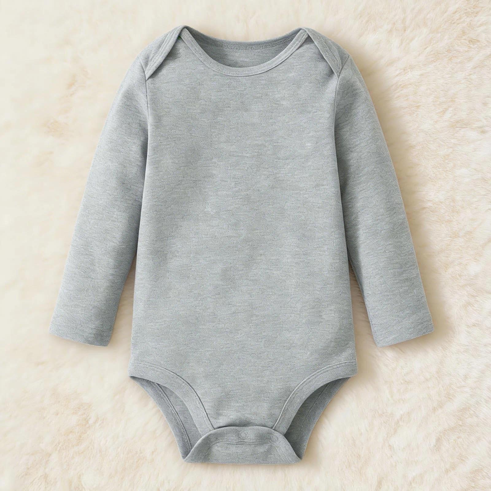 Baby Boys Long Sleeve Cotton Bodysuits Dinosaur Full Body Crawling Suit Print Snap Closure Gentle