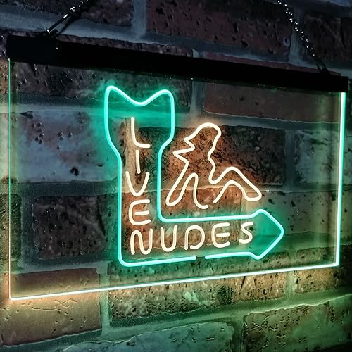 Miniatura 9 de ADVPRO Live Nude Girls Bar Beer Pub Club Décor Letrero de neón LED de doble color, azul y rojo, 12 x 8.5 pulgadas st6s32-i2042-br