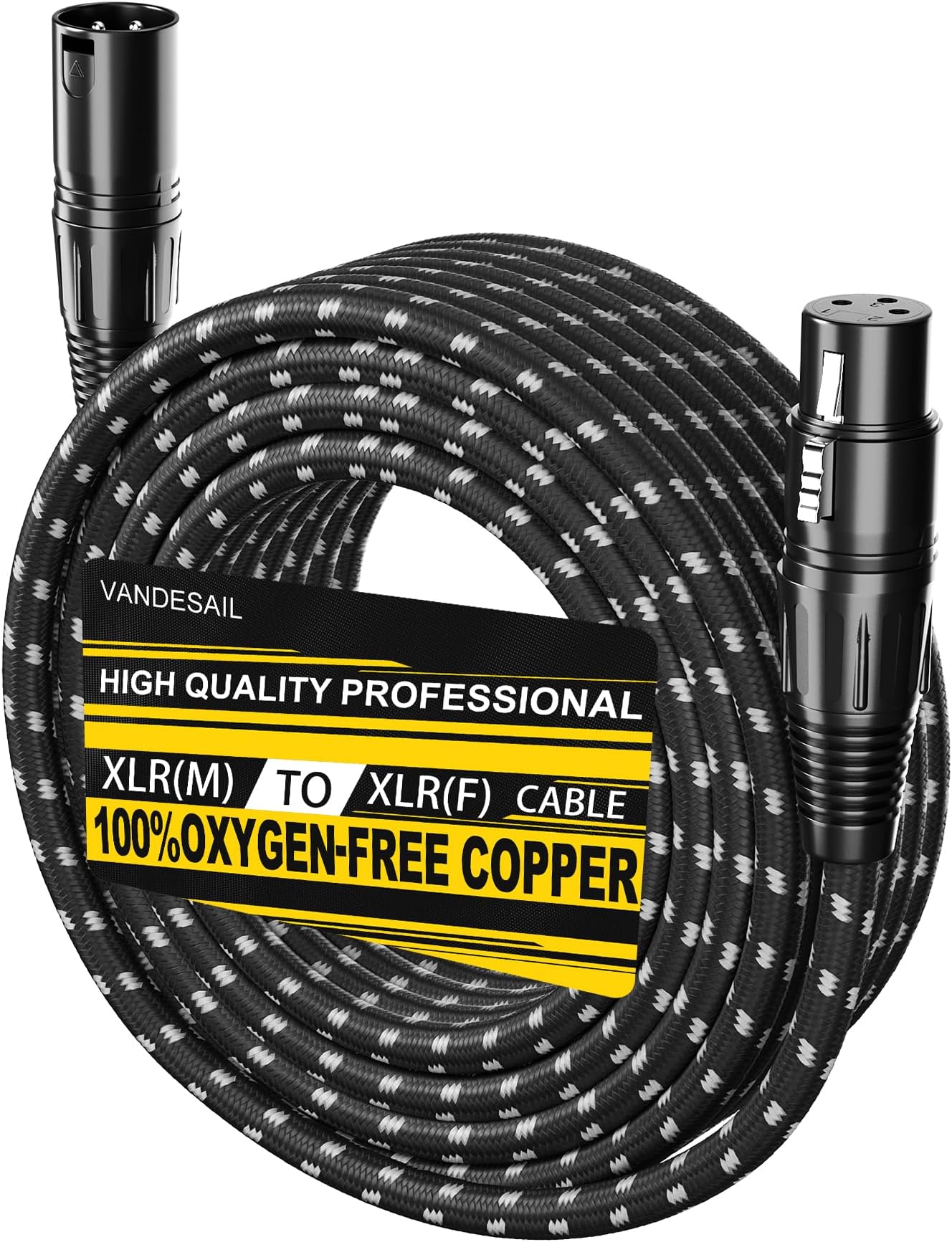 XLR Cable, 30ft Microphone Cable, XLR Male to Female Balanced Mic Cord 3 pin, Speakers and Pro Devices Cable(1 Pack)