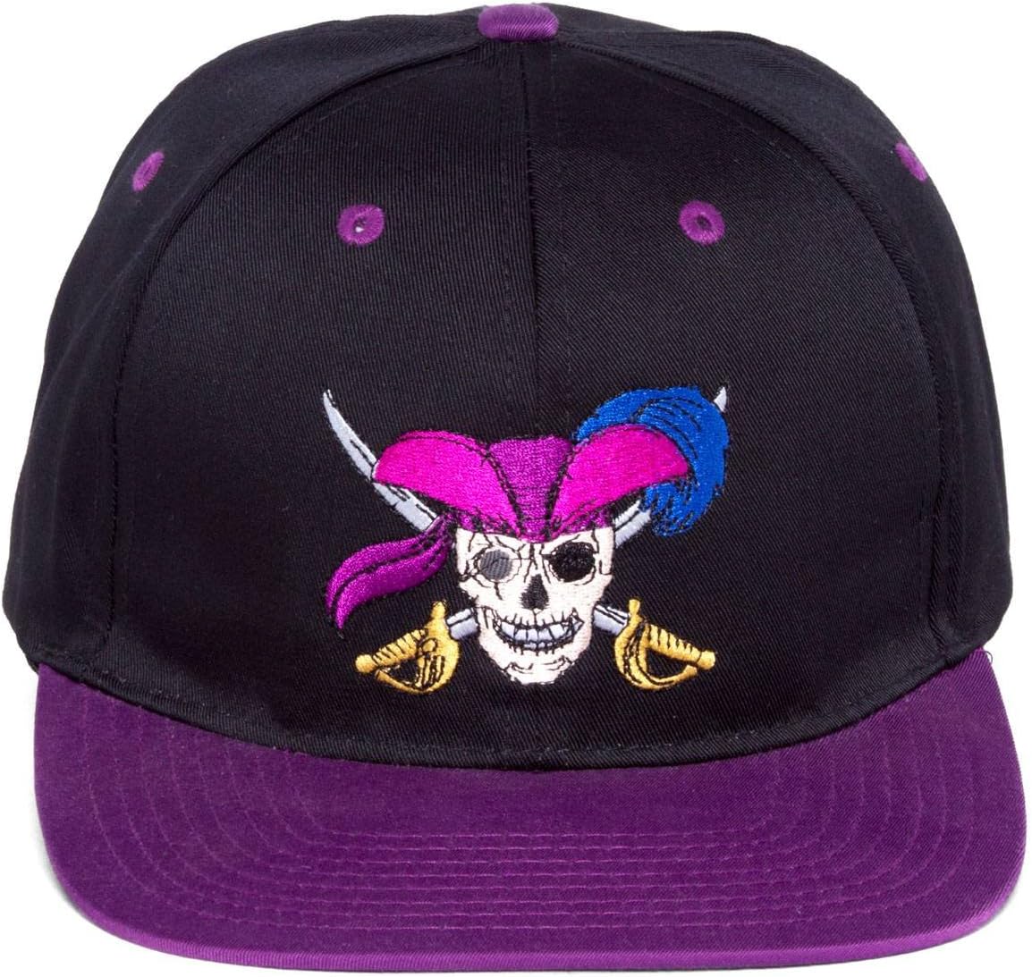 Cameron Sports Vintage Snapback Cotton Hat Cap - Pirate Skull Black/Purple