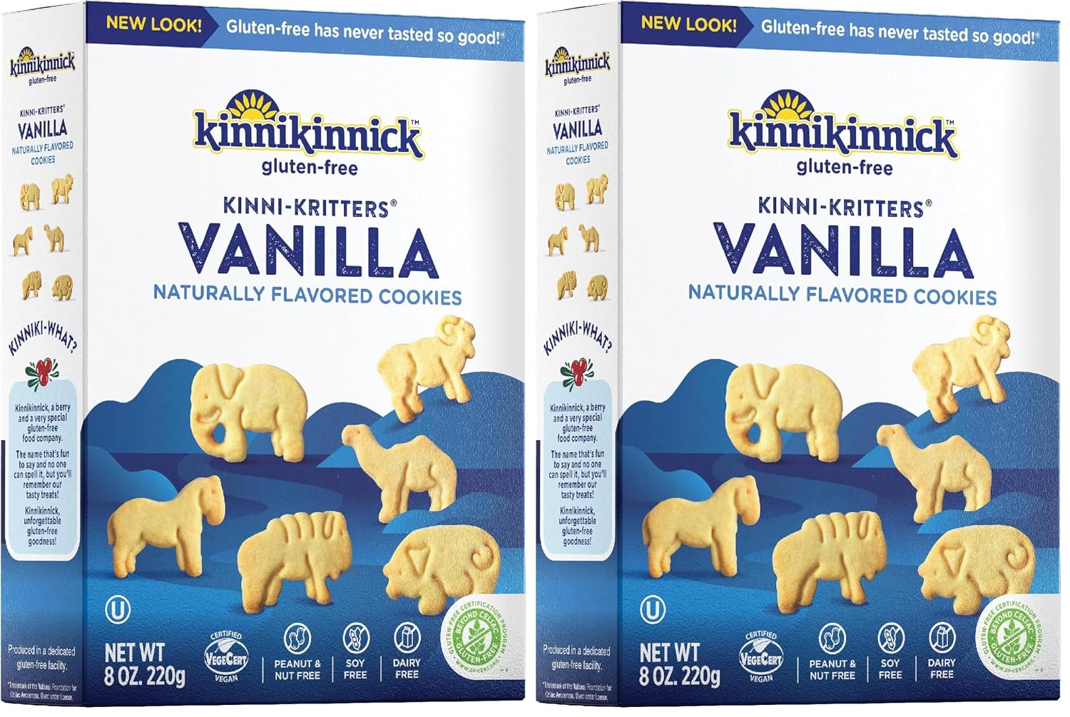 Kinnikinnick Gluten Free KinniKritters Vanilla Animal Cookies, 8 oz (Pack of 2)