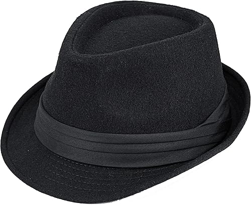 Miniatura 10 de Sombrero unisex clásico de Manhattan-Gangster-Fedora-Sombrero Trilby de ala corta, para mujeres y hombres, de fieltro de lana, con banda (SM)