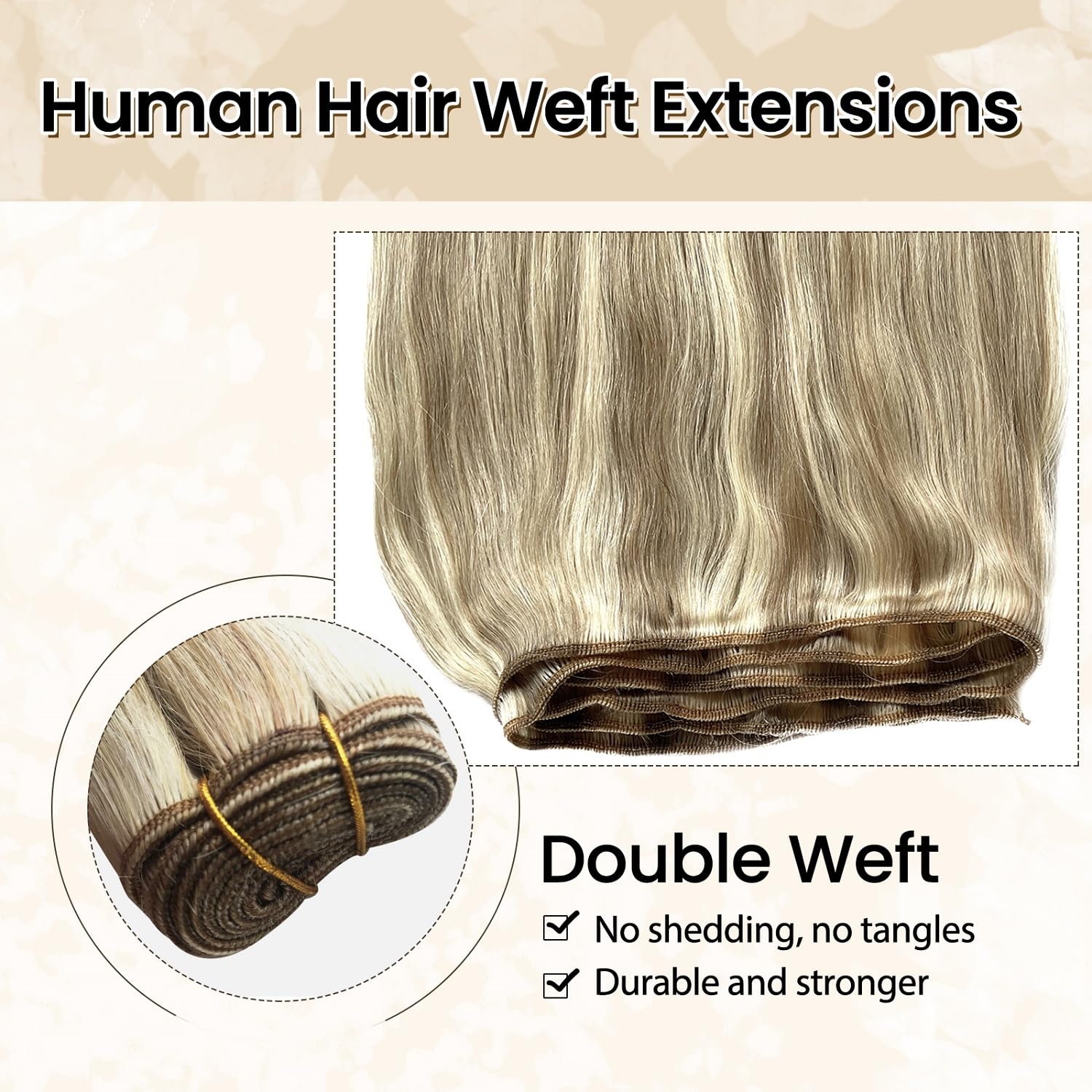 18 Inch Human Hair Weft Extensions 100G Sew In Balayage Highlights Amazon.com : Sew in Weft Hair Extensions Real Human Hair 18  main image 4