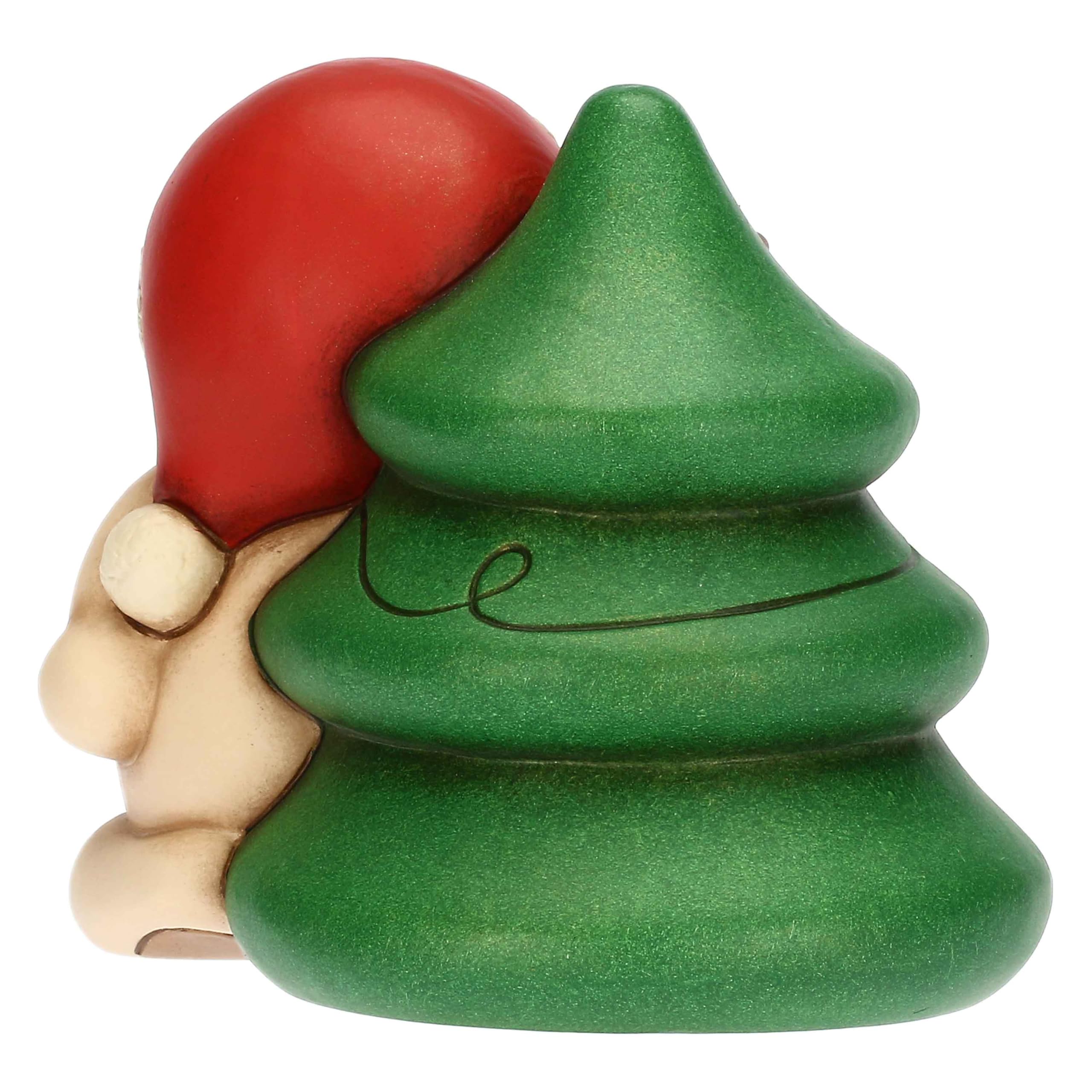 THUN, Teddy con árbol de Navidad de cerámica, colección de Navidad, Coleccionable, Regalo para Navidad, 12 x 9 x 10,5 cm