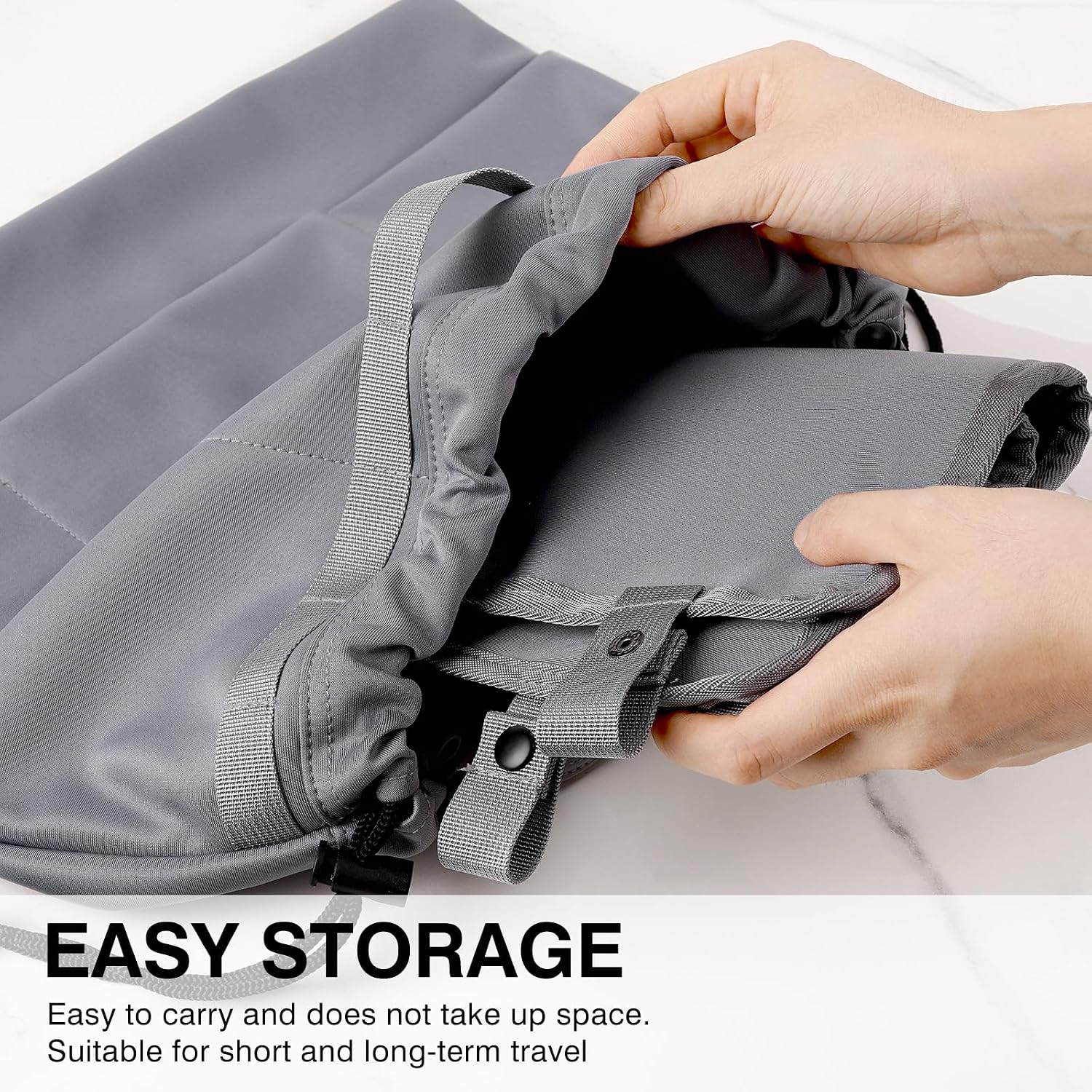 Airplane Tray Table Cover with Under Desk Attachment Set, Travel Accessories for Seat Back Organize & Item Storage, Washable Airplane Accessories with Water Bottle Holder (Grey)