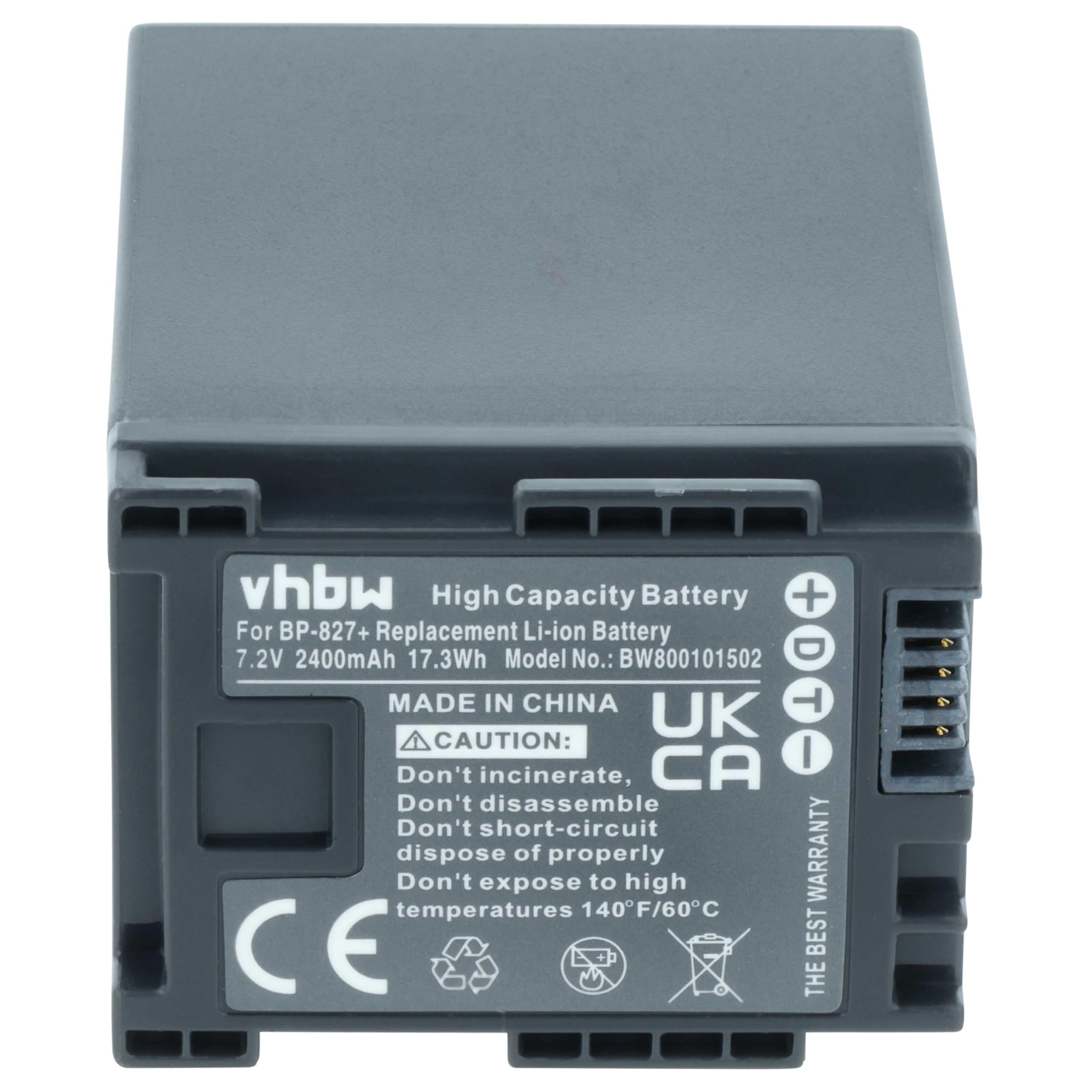 vhbw batteria compatibile con Canon serie HG HG20, HG21 videocamera camcorder (2400mAh, 7,2V, Li-Ion) con infochip