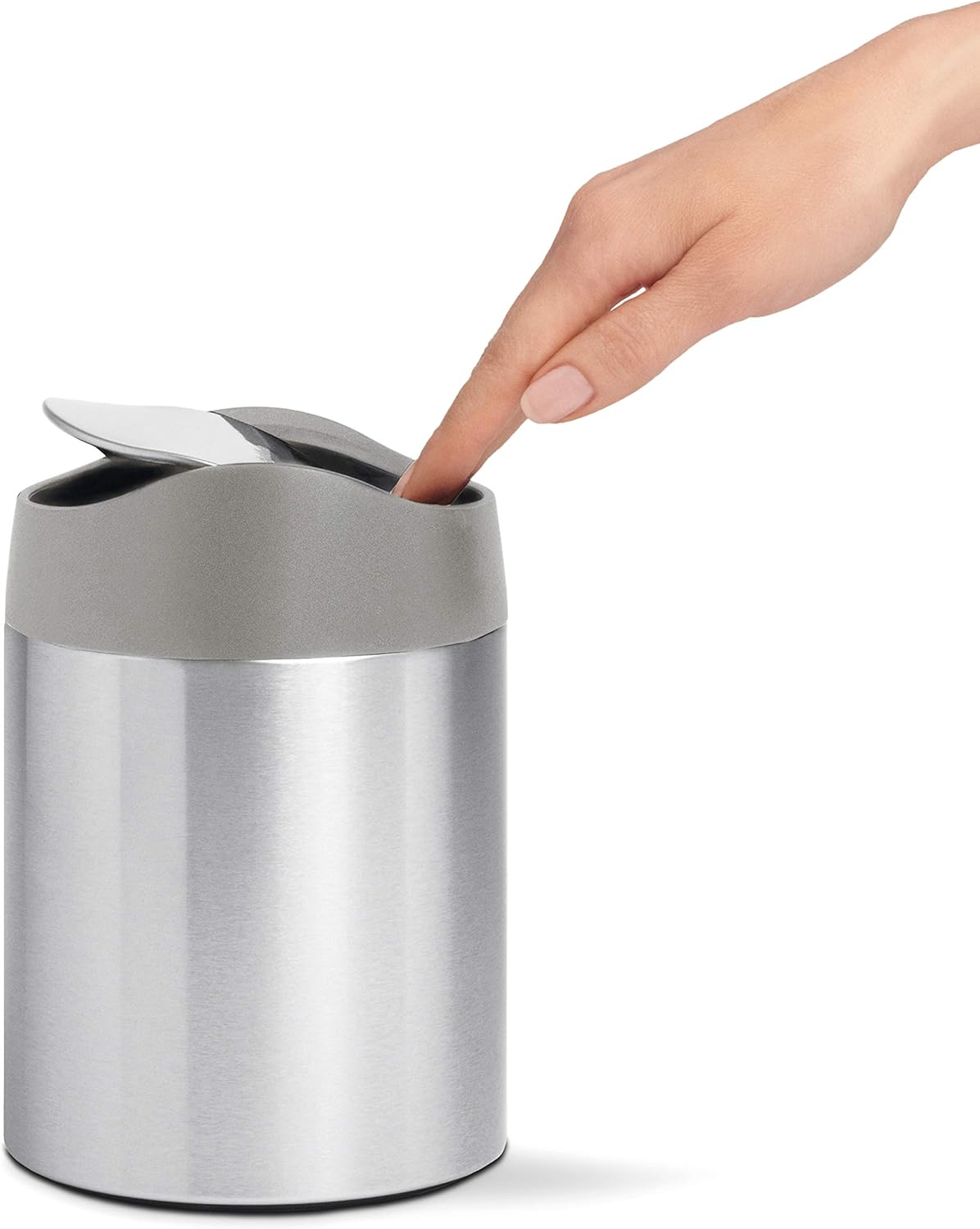 simplehuman, Brushed Stainless Steel 1.5 Liter / 0.4 Gallon Mini Countertop Trash Can