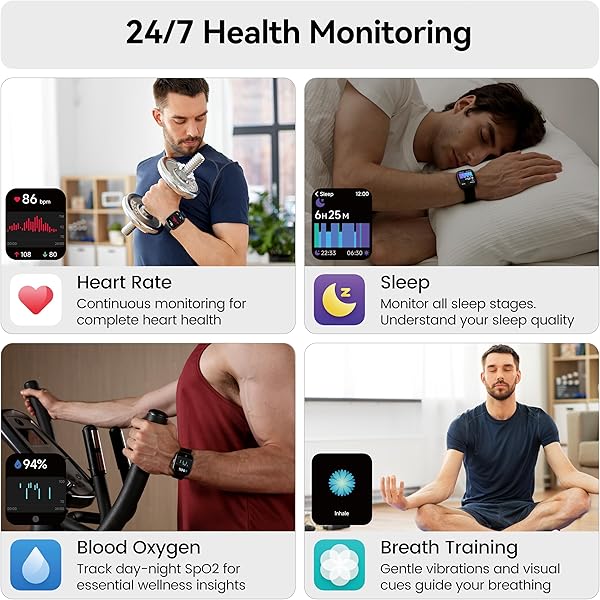 Smart Watch with Alexa Built-in, 1.83" HD Fitness Watch with Bluetooth Calling, New Smartwatch with Heart Rate/Sleep Monitor/Stress, 110+ Sports Modes, IP68 Waterproof Activity Tracker for Android iOS - 5