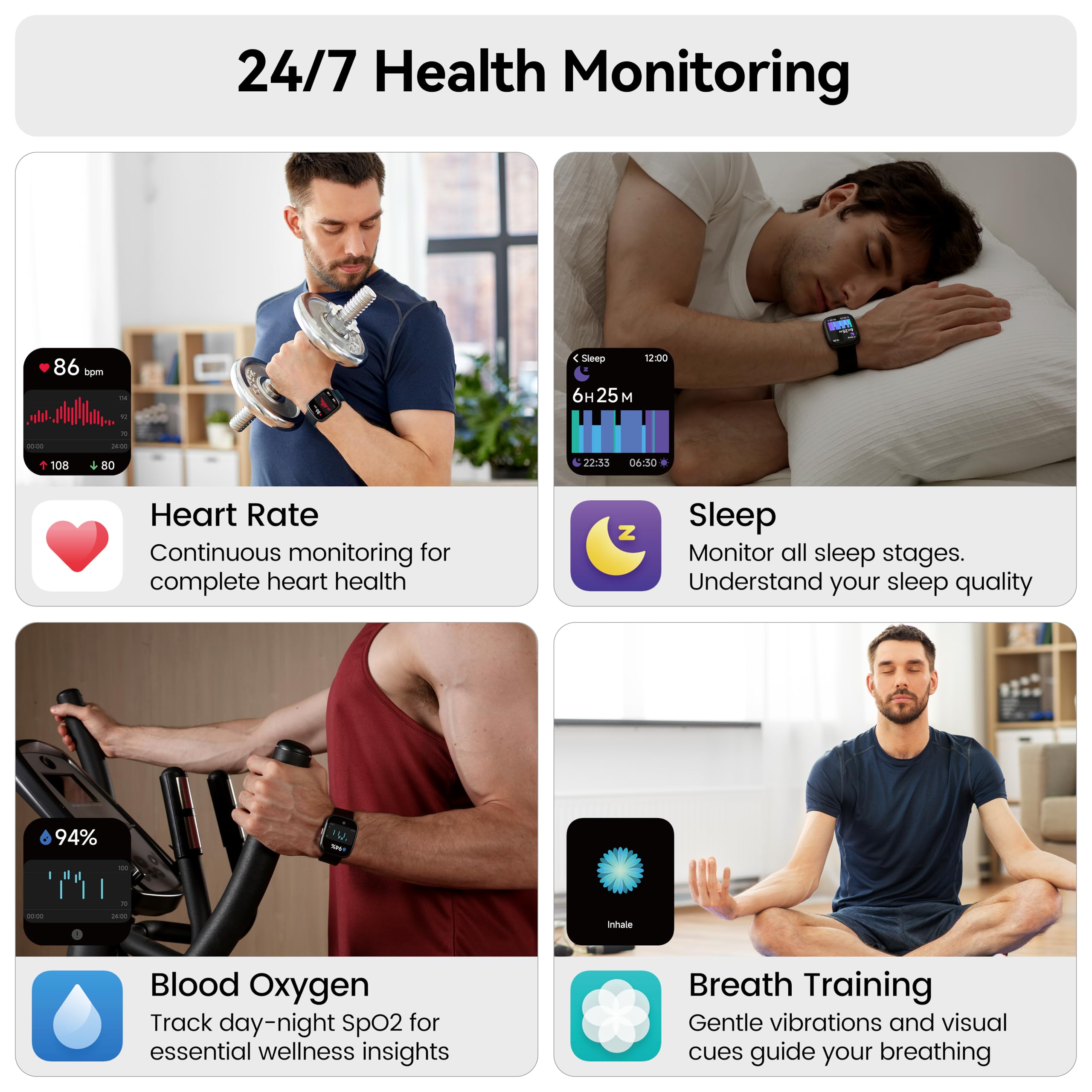 Smartwatch Herren Damen, 1.83" Smart Watch mit Bluetooth Anrufen/Alexa, 100+Sportmodi Fitnessuhr mit Herzfrequenz/Schlafmonitor/Schrittzähler, IP68 Wasserdicht Fitness Tracker Sportuhr für Android iOS