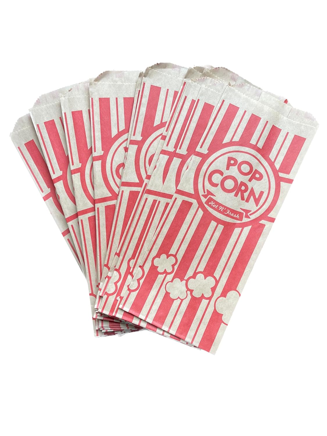 Paper Popcorn Bags For Parties, Carnivals, Movie Theaters 1oz Eco Friendly Kraft Paper (48) image 2