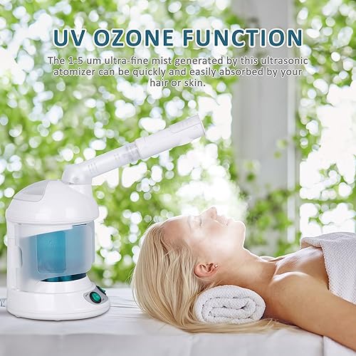 Miniatura 2 de SUPER DEAL Vaporizador para el cabello PRO 3 en 1 multifunción con ozono facial con accesorio de capó, terapia capilar y vaporizador facial para uso