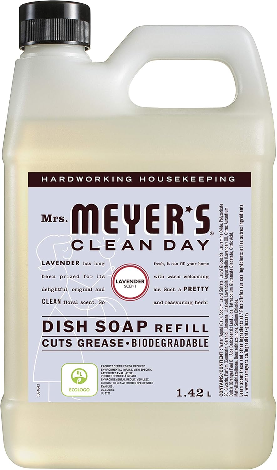Mrs. Meyer's Clean Day Dish Soap Refill, Cruelty Free Dishwashing
