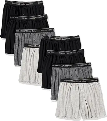 Beverly Hills Polo Club mens Beverly Hills Polo Club Men's 8 Pack Knit Boxer
