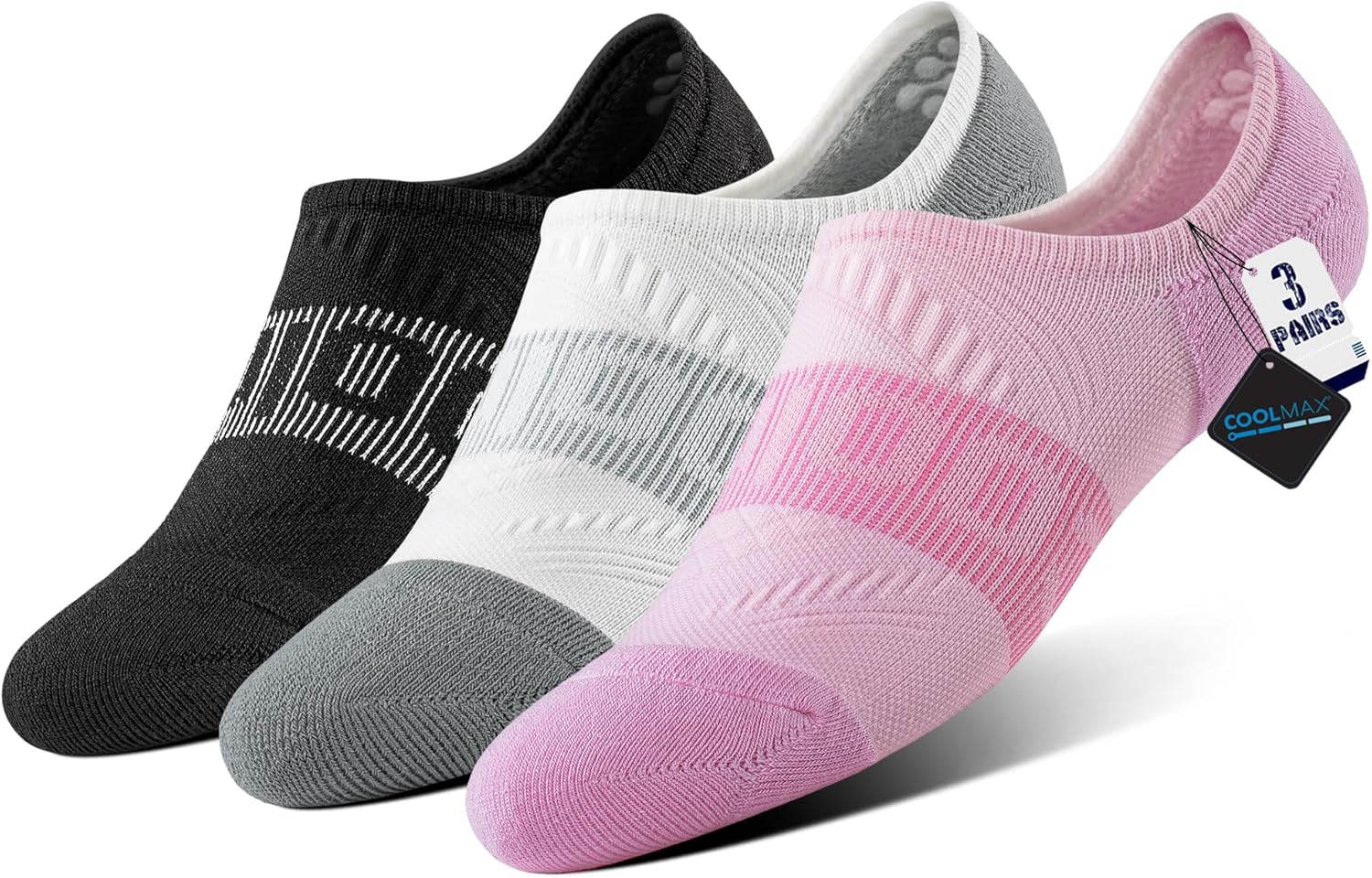 BRISIRA Bamboo Viscose Coolmax Running Golf No Show Socks Women Compression Moisture Wicking Performance Low Cut Tab Athletic