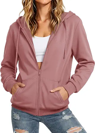 Magcomsen Women's Zip-Up Hoodie Fleece Lined Jacket