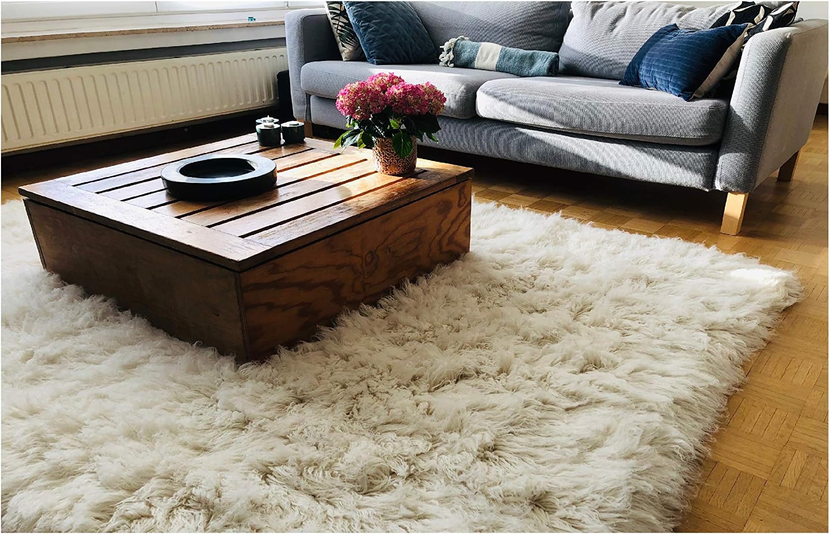 Premium Shaggy Flokati Greek Rugs Ivory colour - 70 x 120cm - 2000gsm