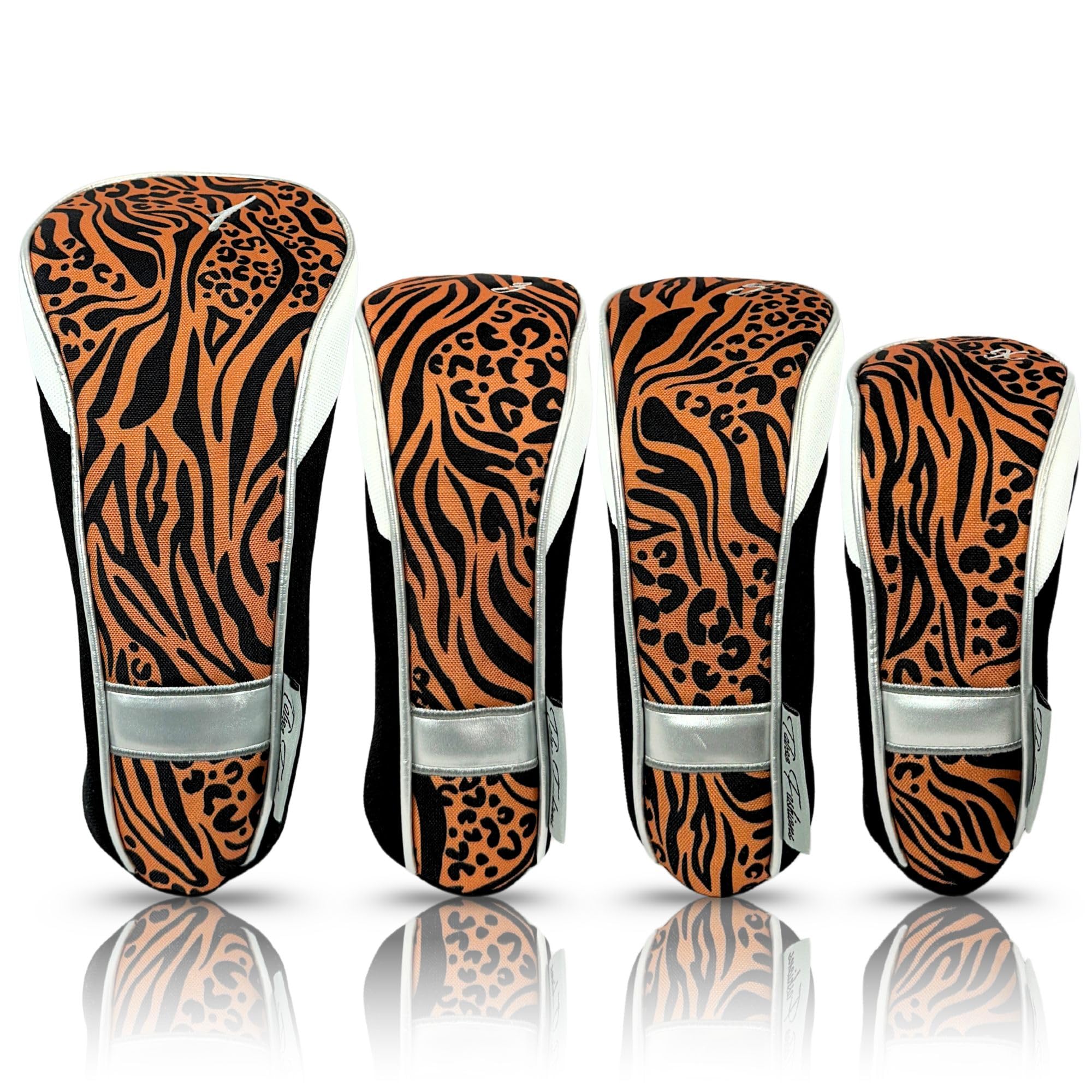 Taboo Fashion Golf Club Covers for Women - Numbered Golf Headcovers Set for Driver, Woods & Hybrid - Weather/Moisture Resistant Protection, Pack of 4