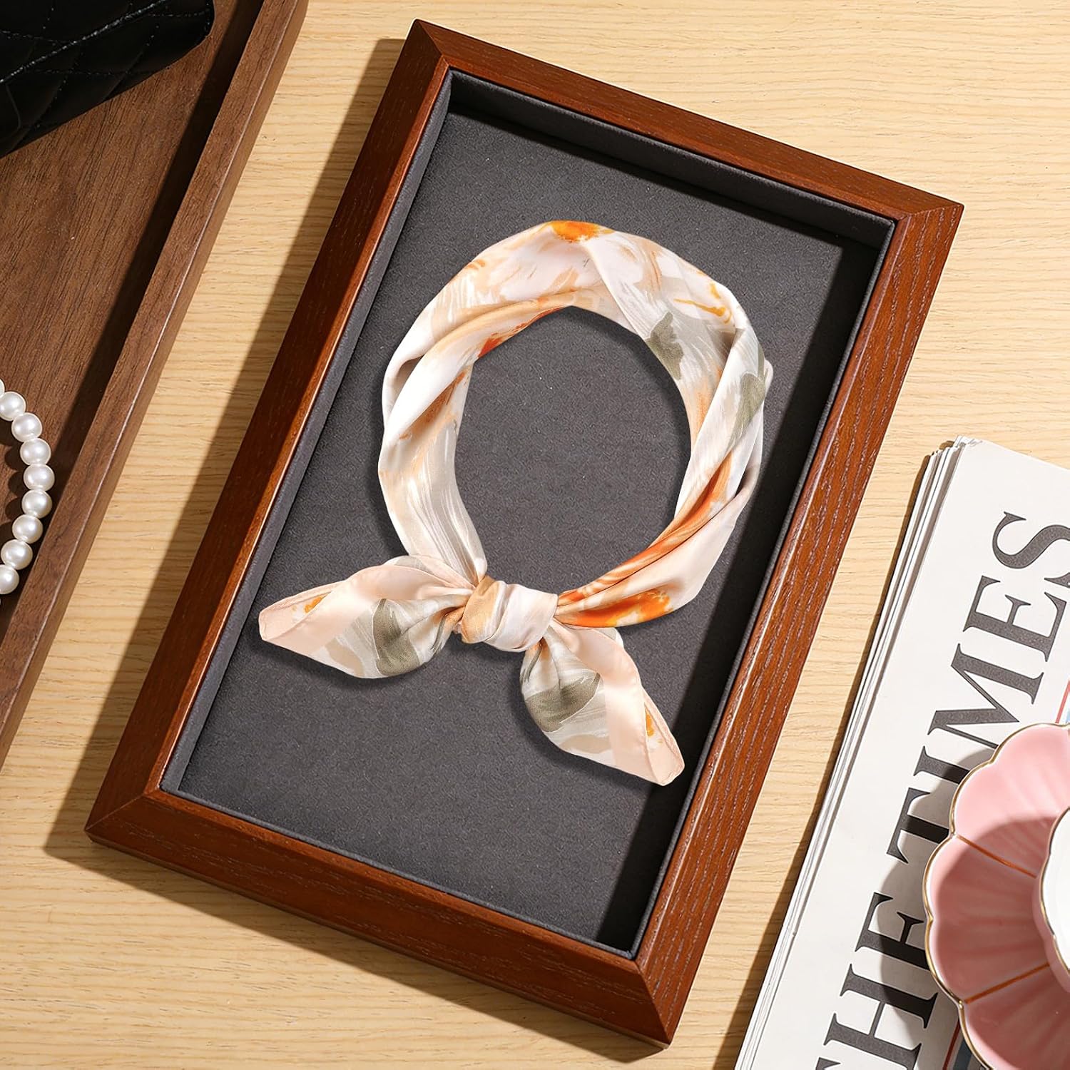 Head Scarf for Women, 27.5 Inch Satin Bandana Square Lightweight Silky Hair Scarves for Headband Bag Accessory