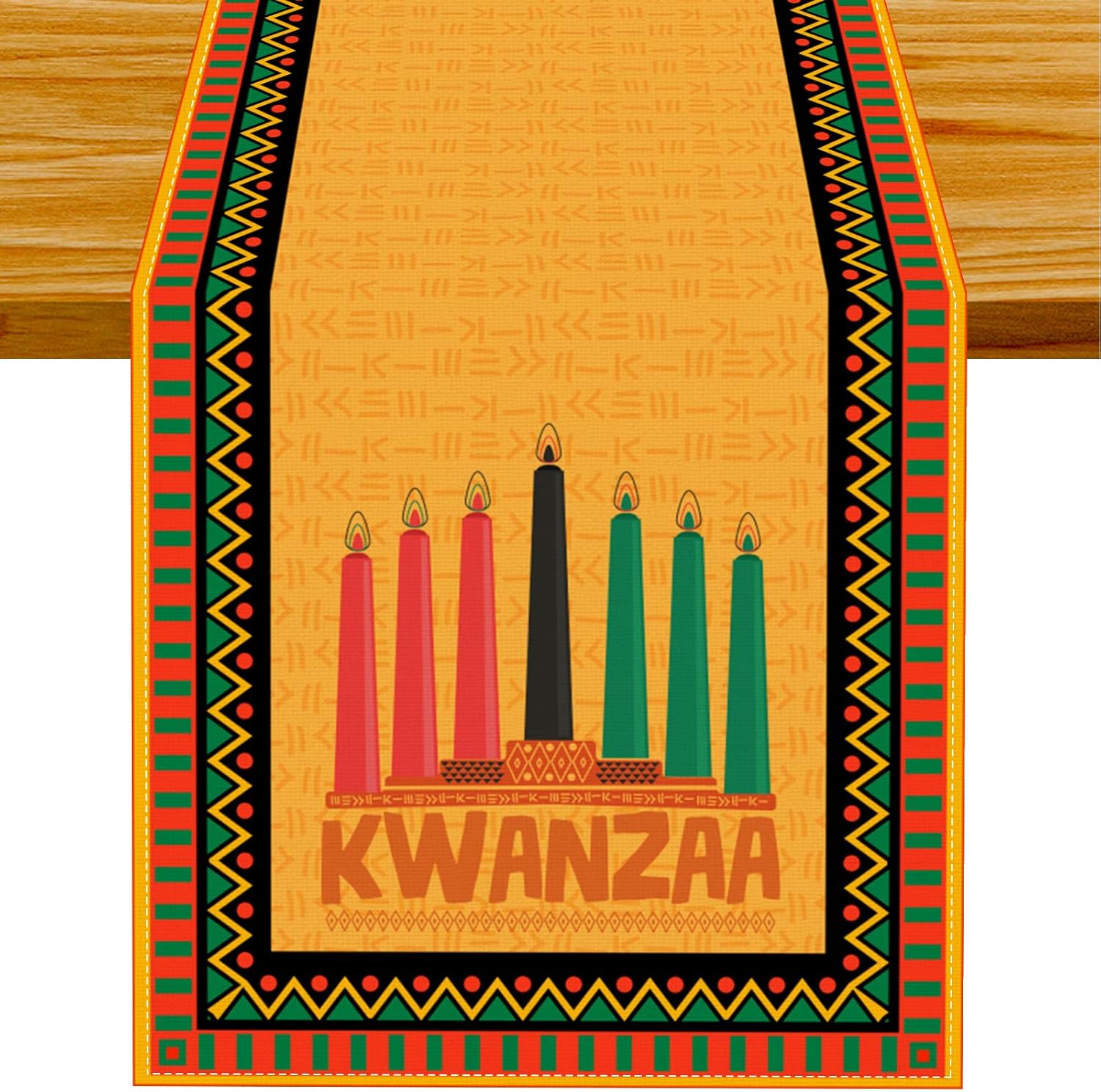 FARMNALL Linen Kwanzaa Table Runner Kwanzaa Tablecloth