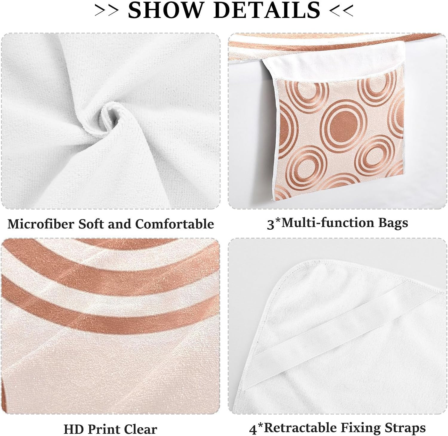 Rose Gold Bubble Chaise Lounge Cushion Covers Waterproof Patio Chaise Lounge Slipcover for Pool Sunbathing Beach Garden, 85" X 30" para muebles de