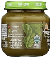 Vista 5 de HAPPY BABY - Alimento orgánico para bebés de manzanas y espinacas etapa 2, 4 onzas