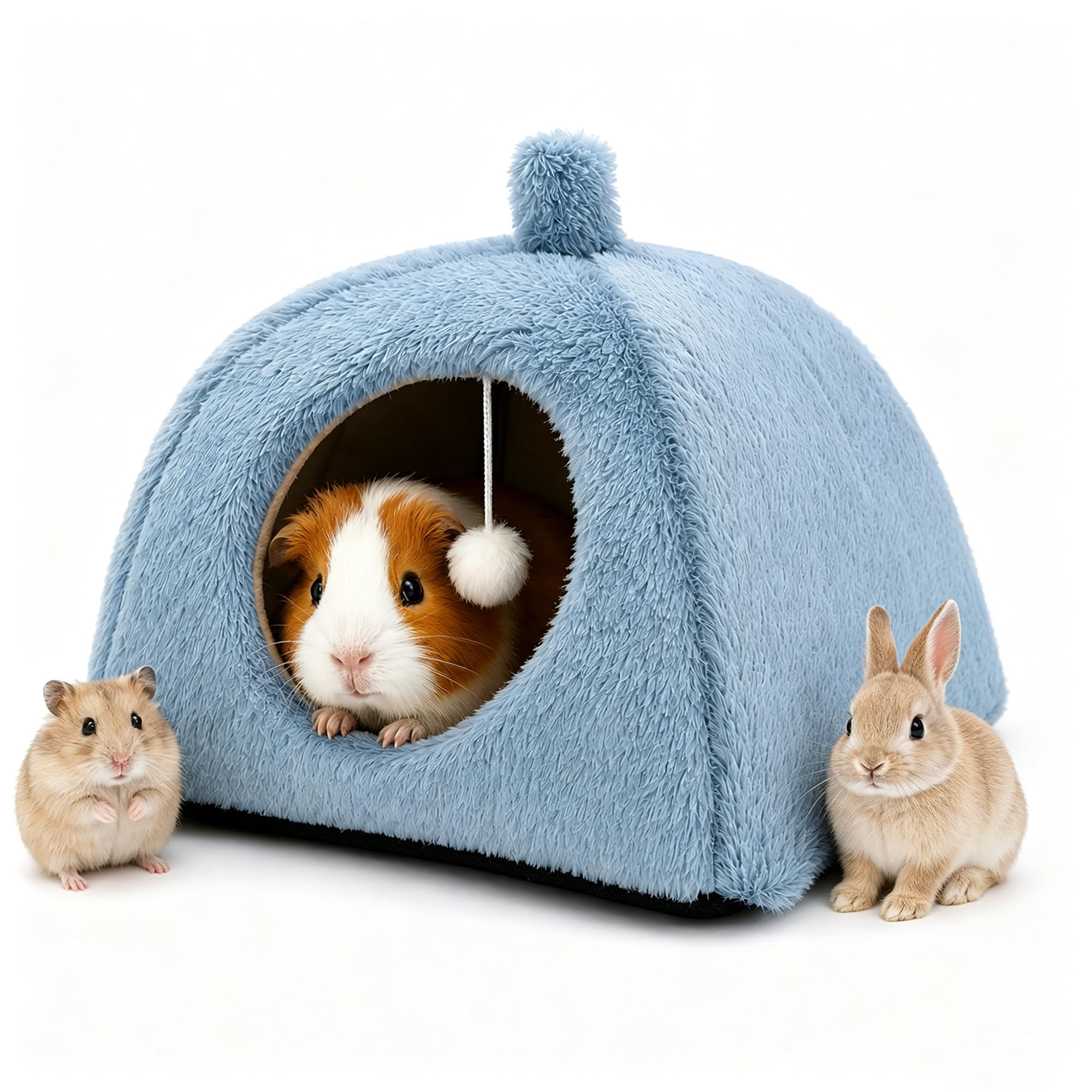 Pdyay Guinea Pigs Bed House, Hamsters Hideout Cozy Small Rabbit Hideaway with Removable Pad for Hedgehogs Ferrets and Small Pets Rest,Sleeping
