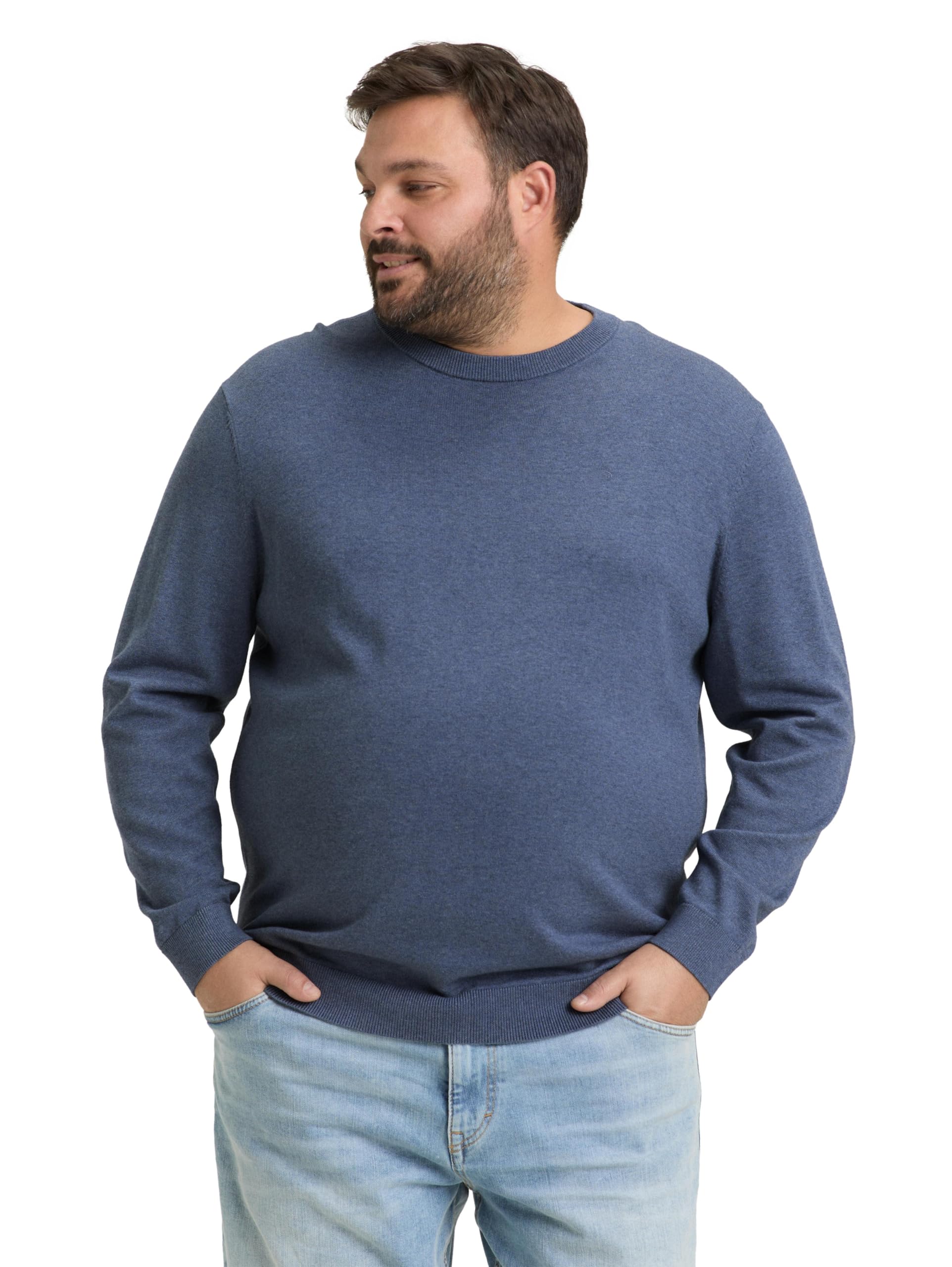 TOM TAILOR Herren 1044797 Basic Strickpullover mit Rundhalsausschnitt (1er Pack)