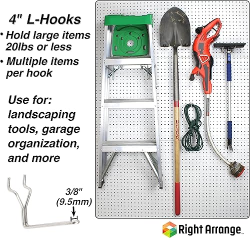 Miniatura 4 de Ganchos para tablero de clavijas, paquete de 100 ganchos de 2 pulgadas + 4 pulgadas de L, chapados en zinc, no se caen, se adaptan a cualquier